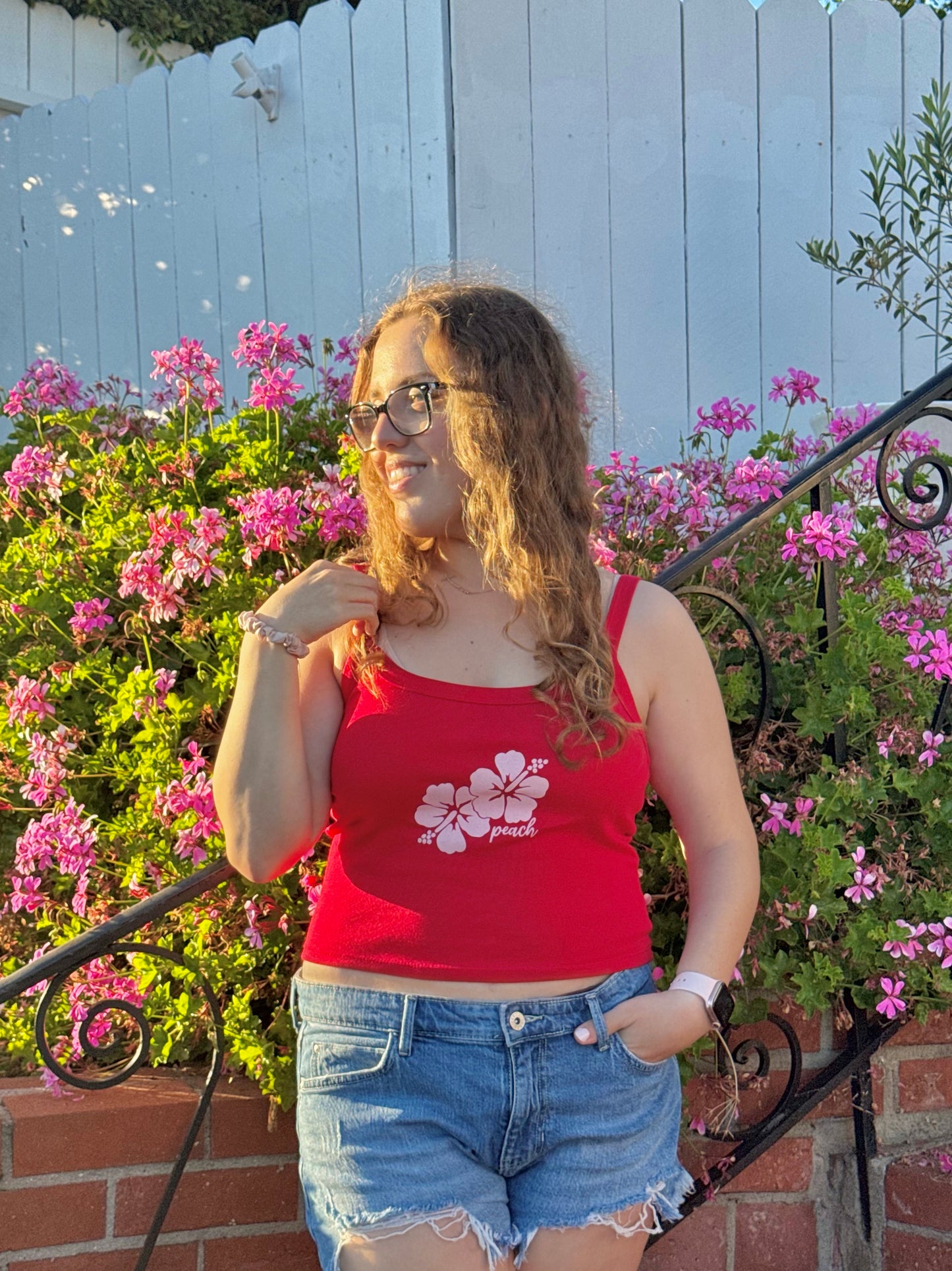 HIBISCUS TANK - CHERRY RED
