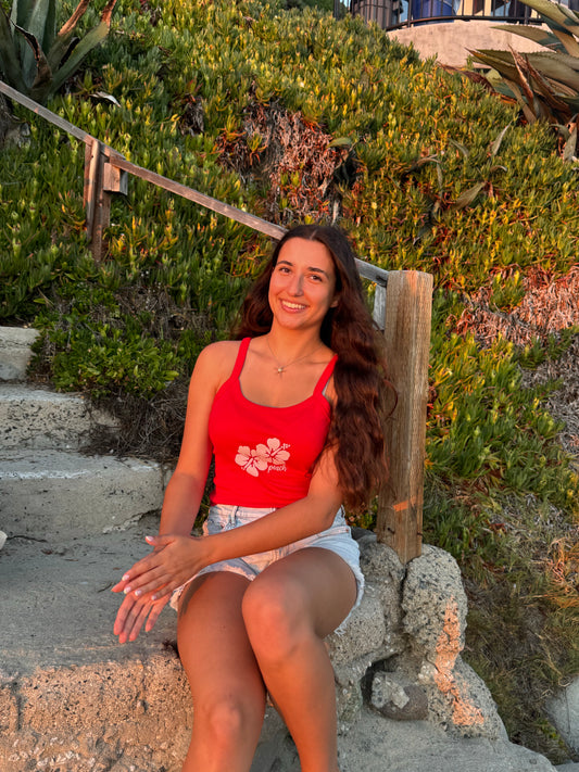 HIBISCUS TANK - CHERRY RED