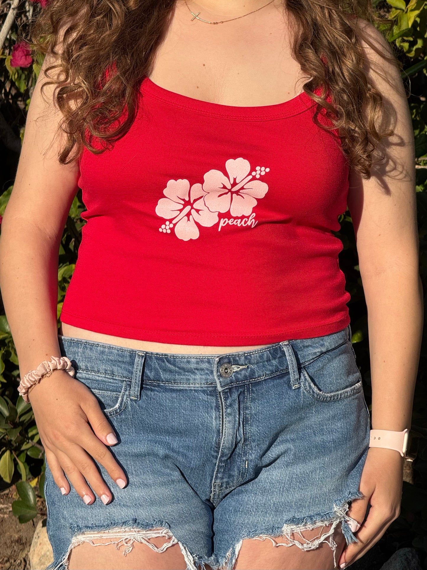 HIBISCUS TANK - CHERRY RED