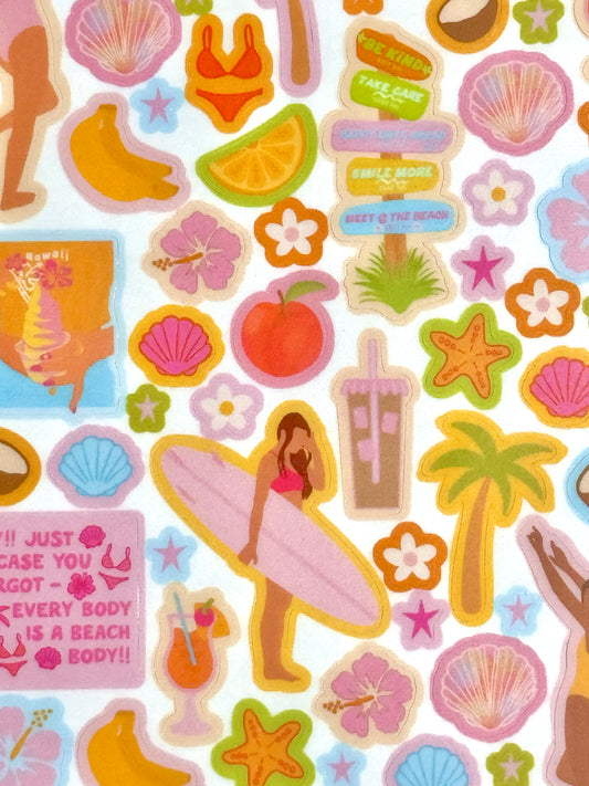 "COCONUT GIRL" STICKER SHEET