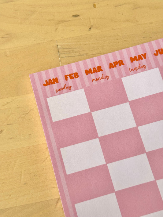 PEACHY MONTHLY CALENDAR NOTEPAD