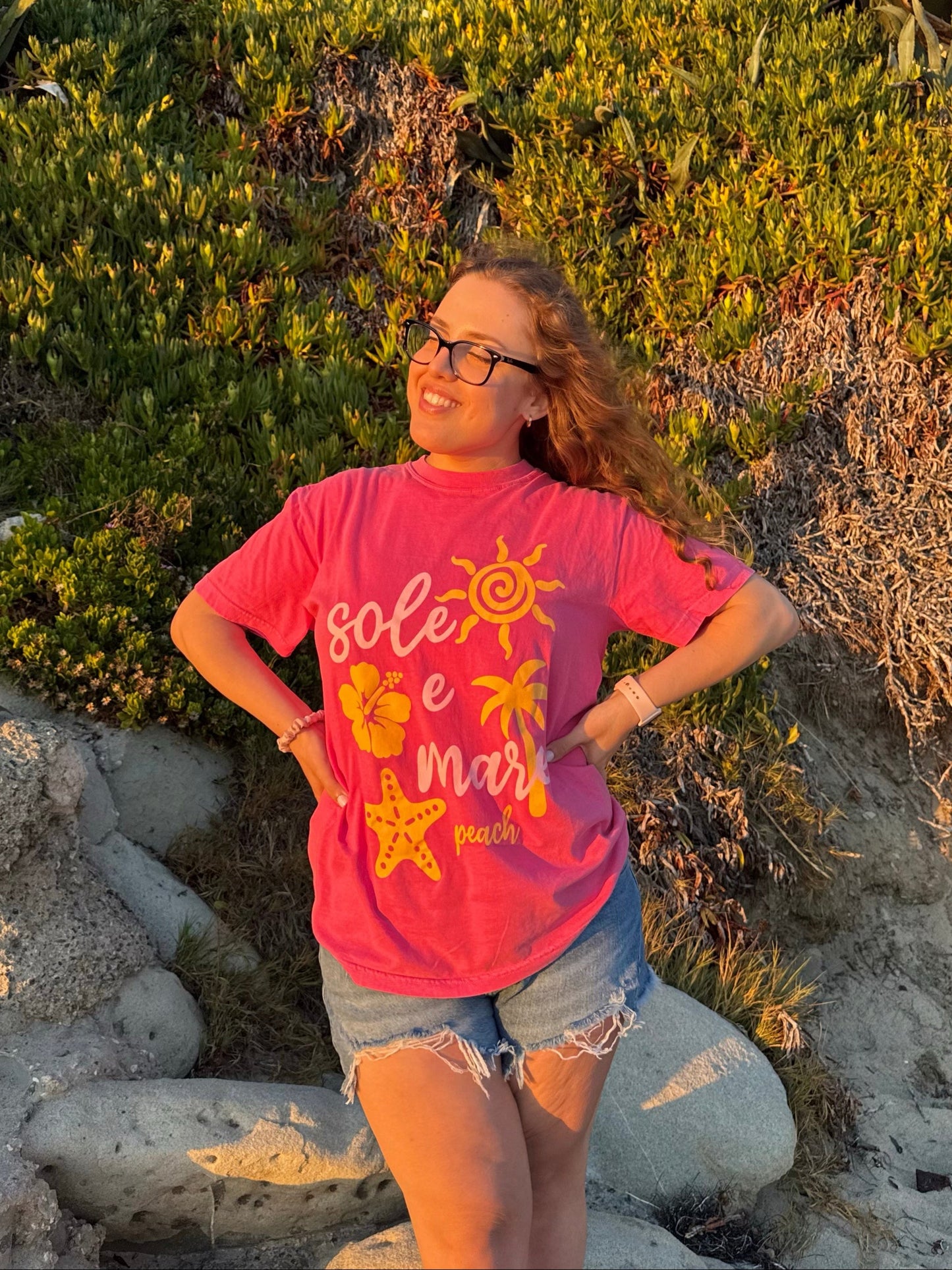 "SOLE E MARE" SUNSET PINK TEE