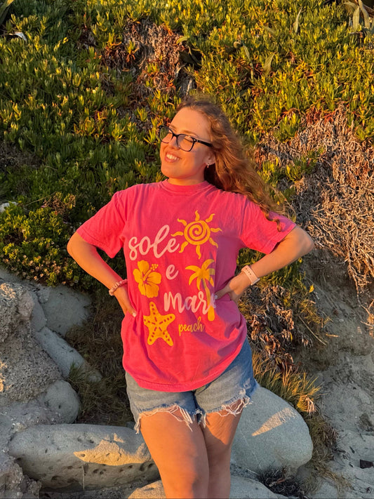 "SOLE E MARE" SUNSET PINK TEE