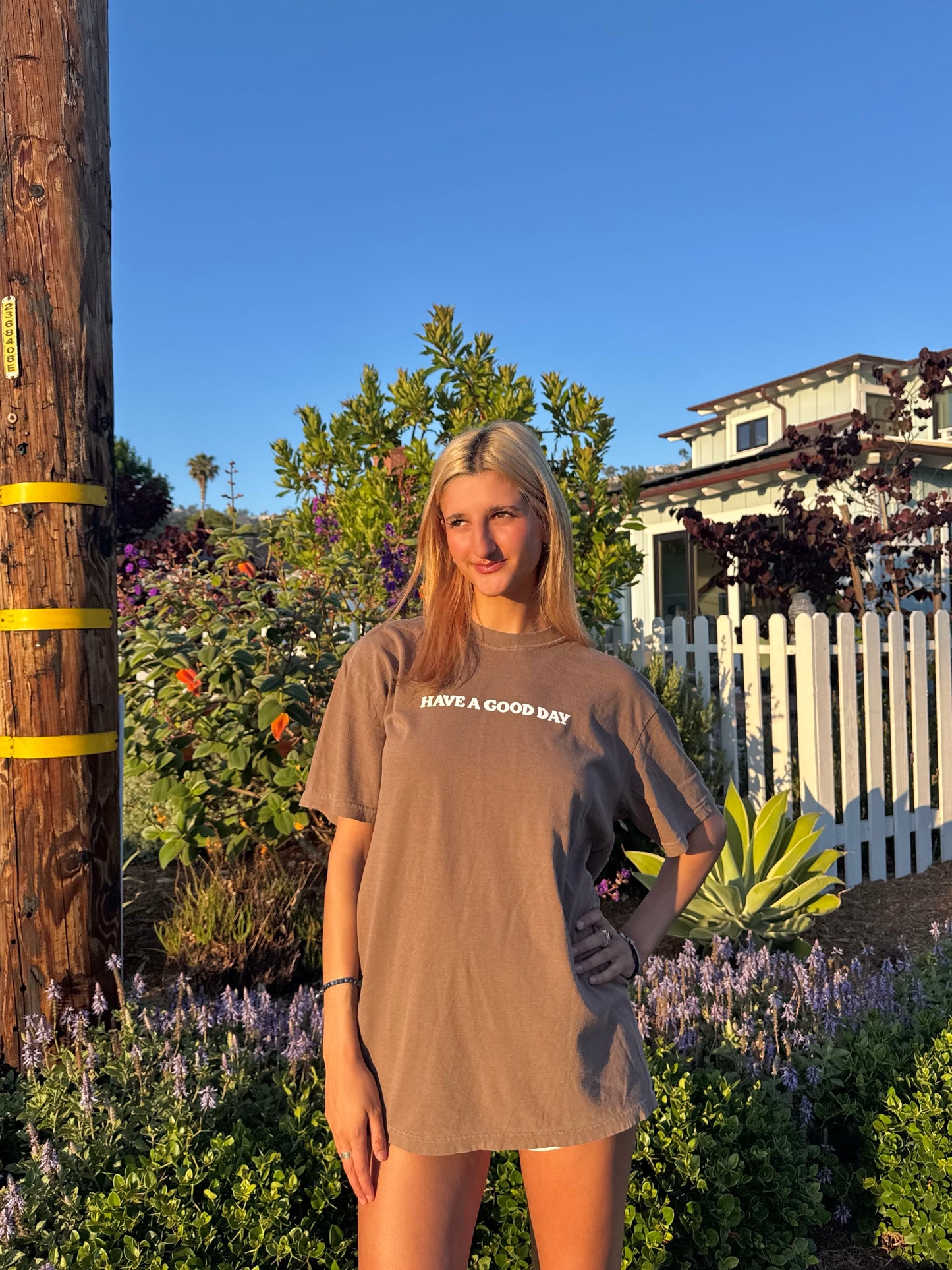 HAVE A GOOD DAY VINTAGE MOCHA TEE