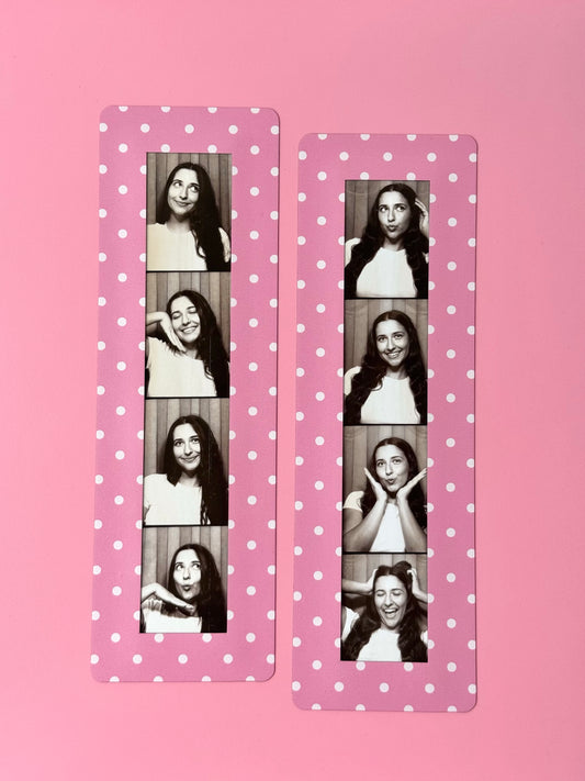 "PINK POLKA DOT" VINTAGE PHOTOBOOTH FRAME MAGNET