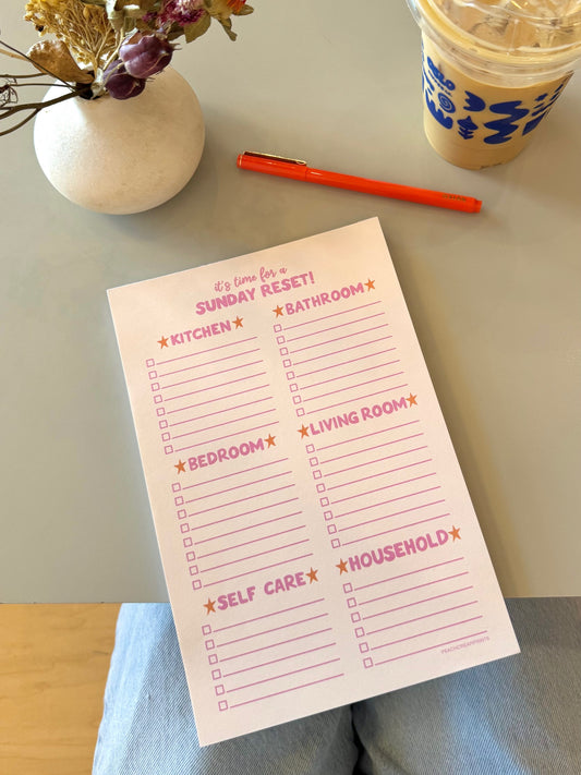 SUNDAY RESET CHECKLIST NOTEPAD