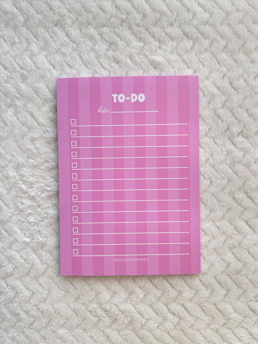 PINK STRIPES TO-DO LIST NOTEPAD