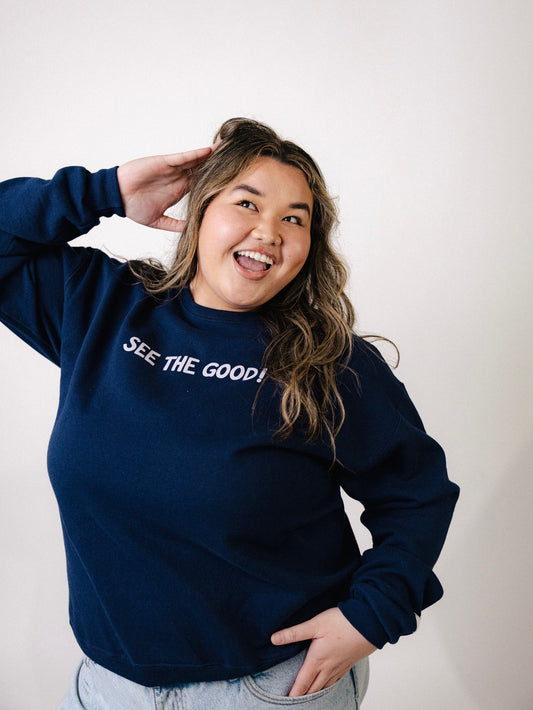 SEE THE GOOD NAVY CREWNECK