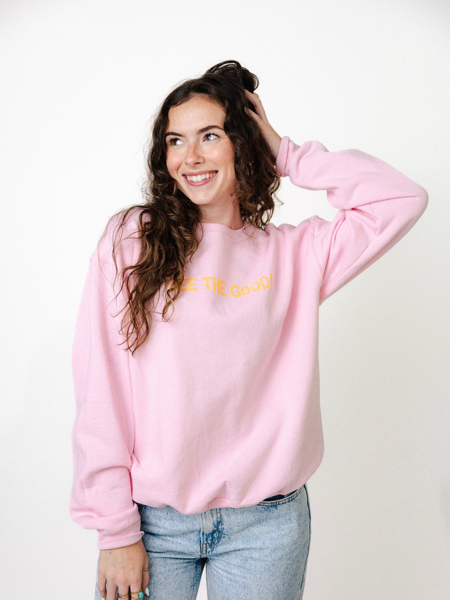 SEE THE GOOD PINK CREWNECK