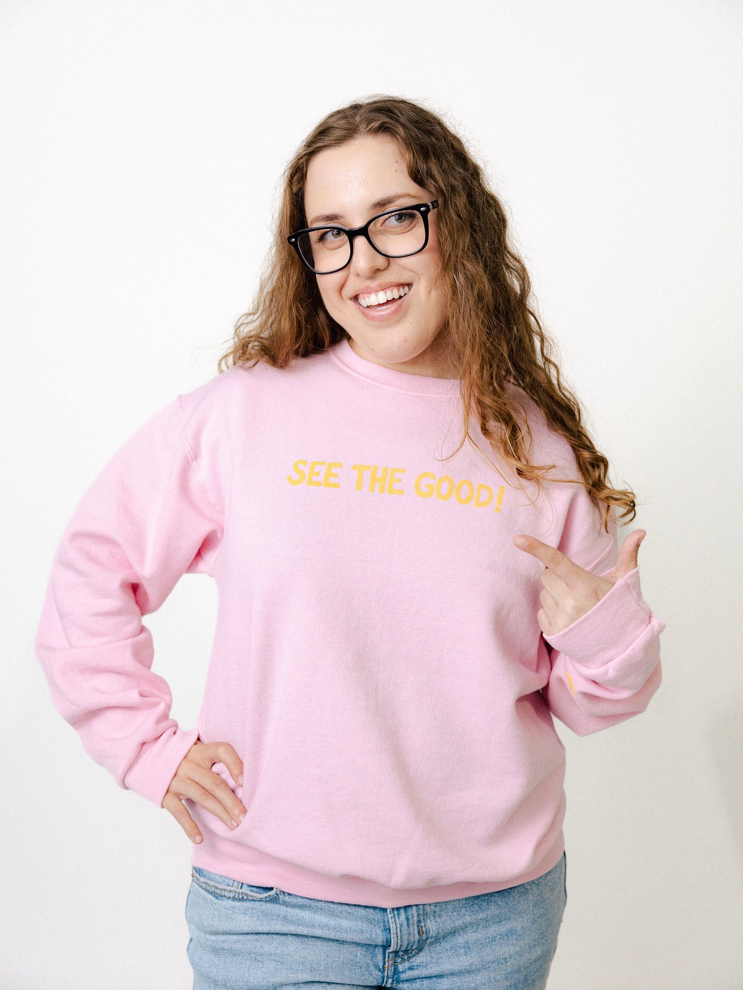 SEE THE GOOD PINK CREWNECK