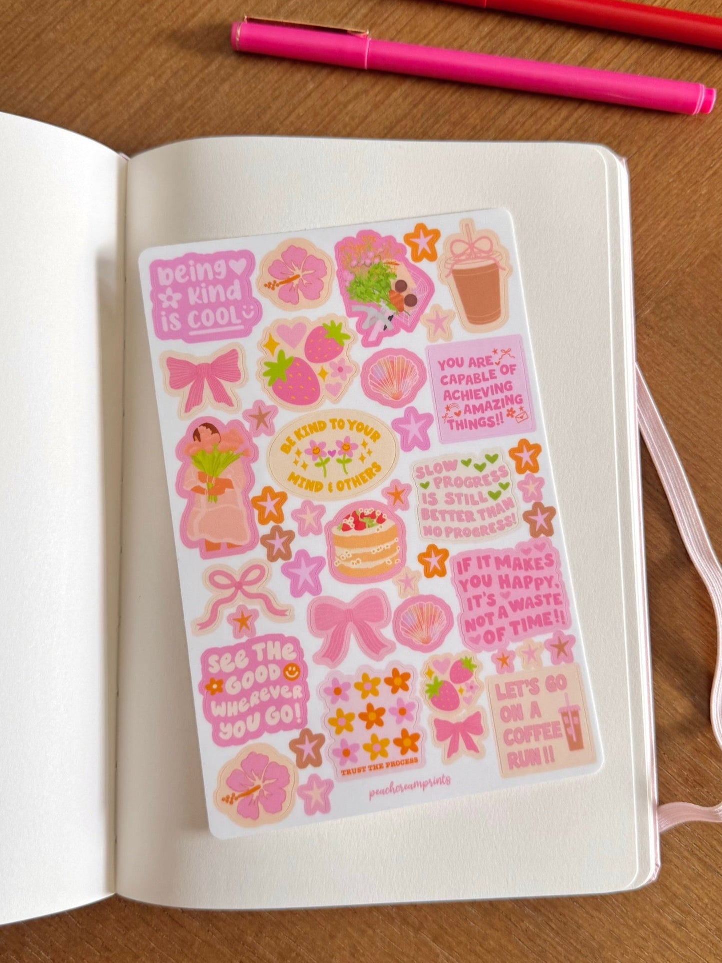 "GIRLY DOODLES" STICKER SHEET