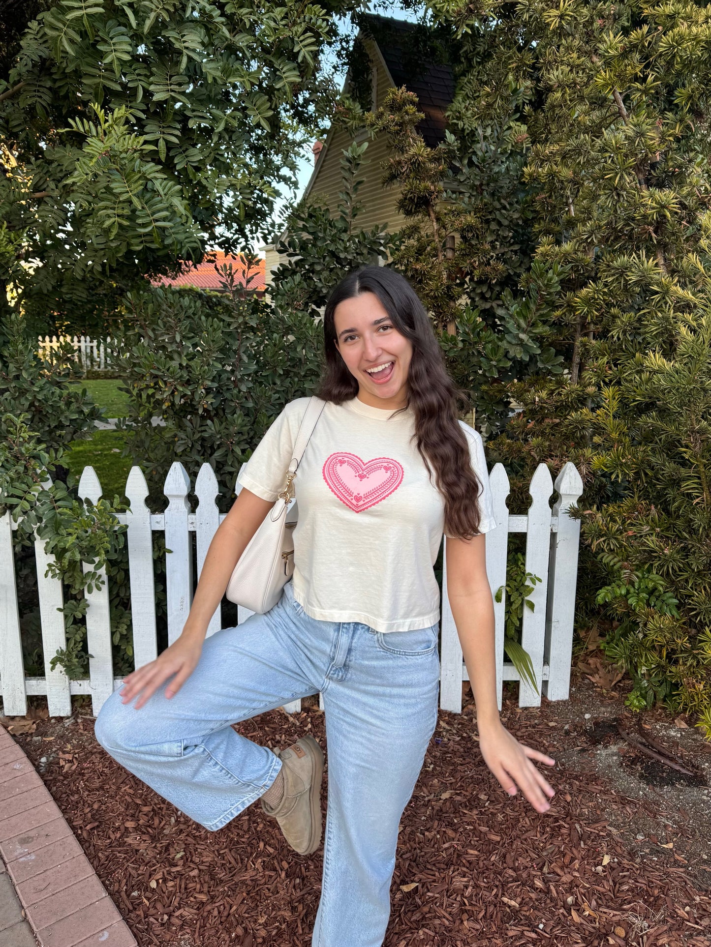 "LOVER GIRL" BOXY HEART TEE