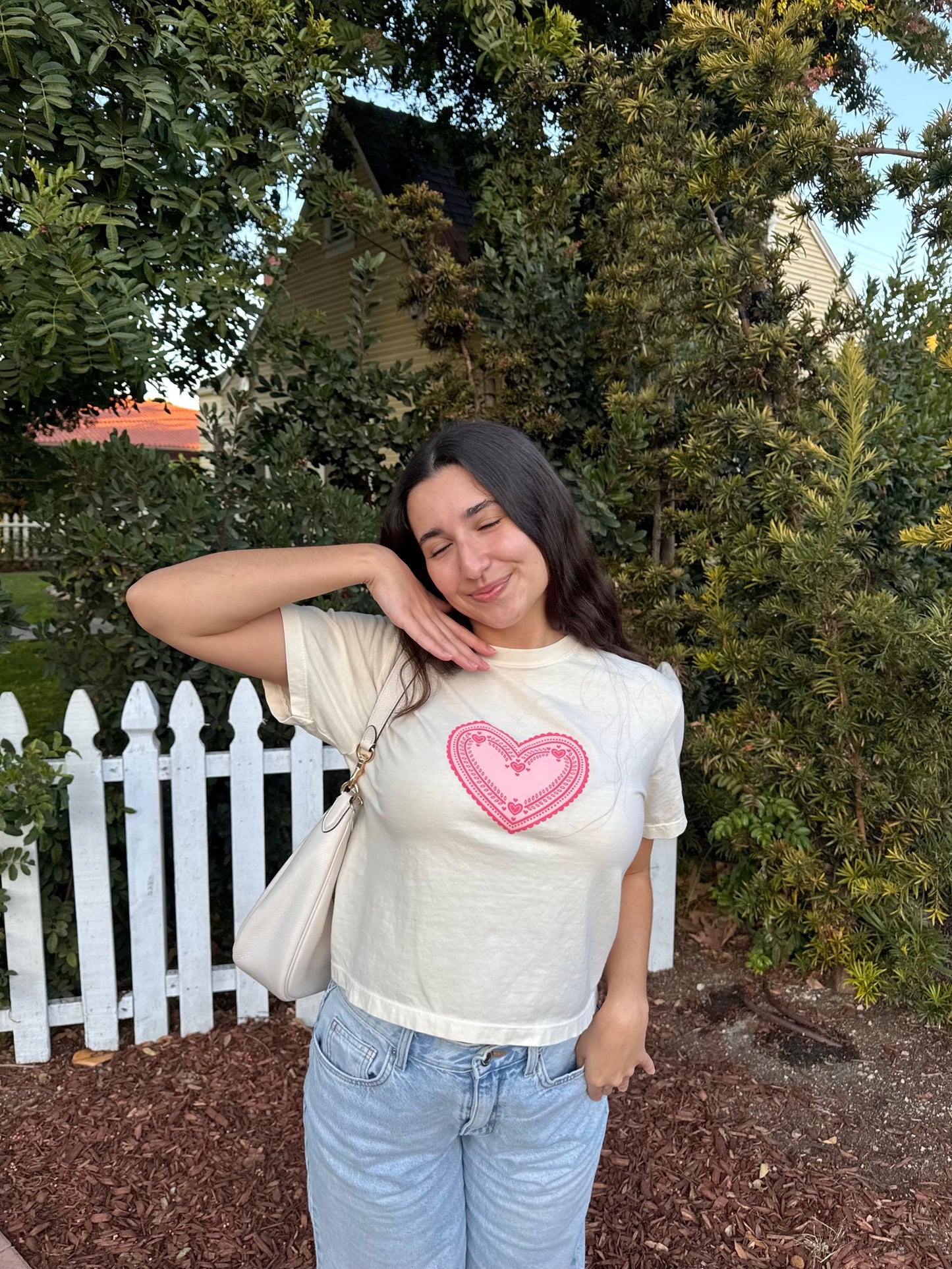 "LOVER GIRL" BOXY HEART TEE