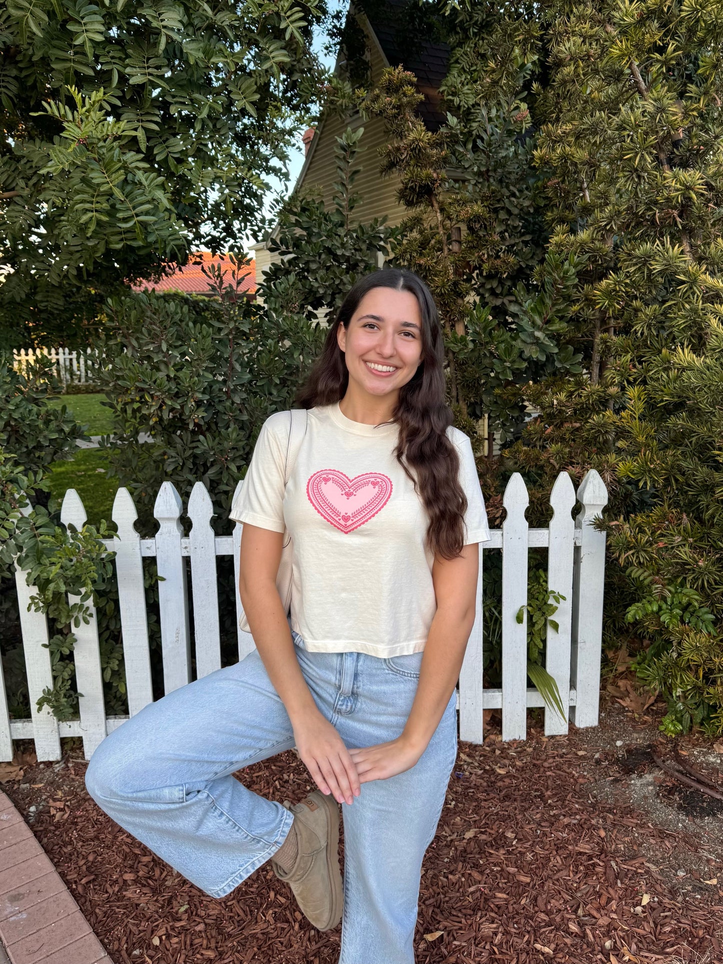 "LOVER GIRL" BOXY HEART TEE