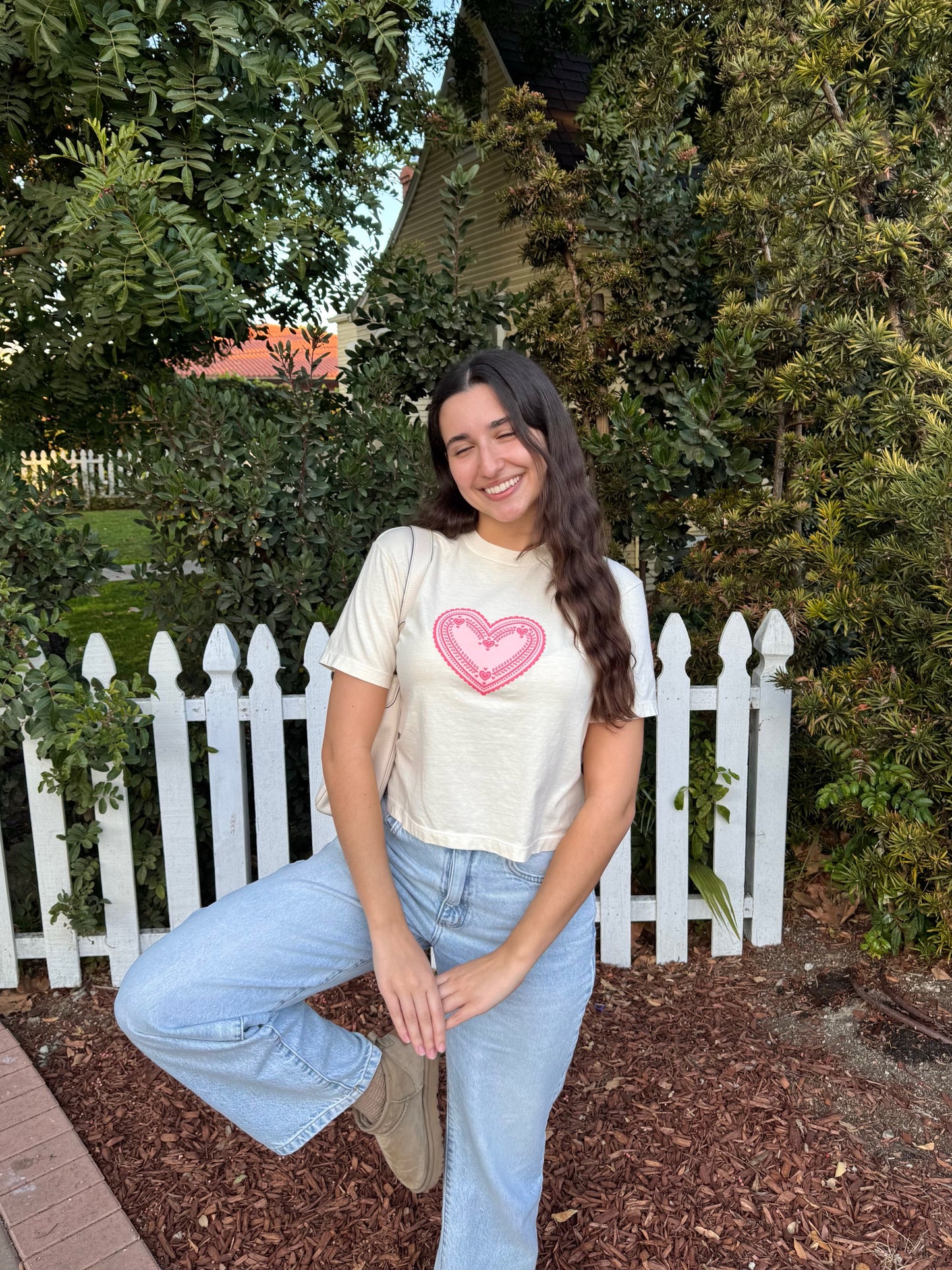 "LOVER GIRL" BOXY HEART TEE