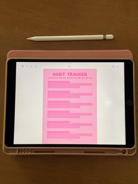 "PRETTY PINK" HABIT TRACKER DIGITAL NOTEPAD