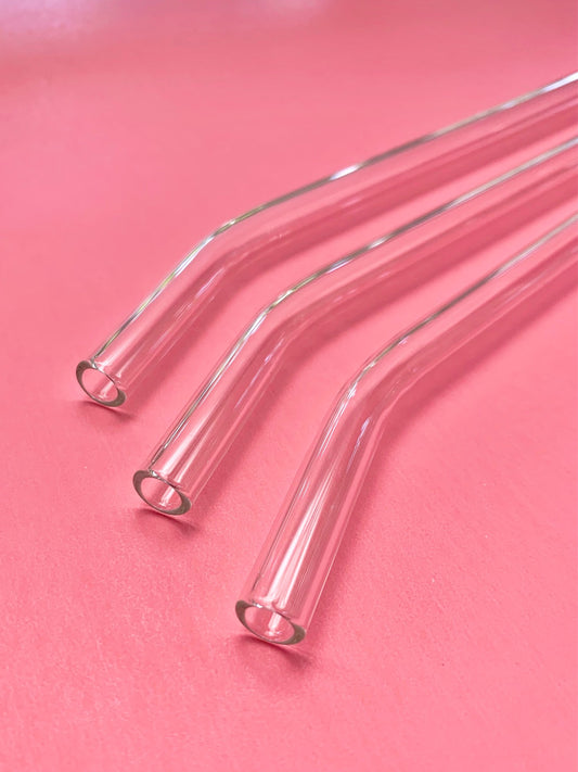 CLEAR BENT GLASS STRAW