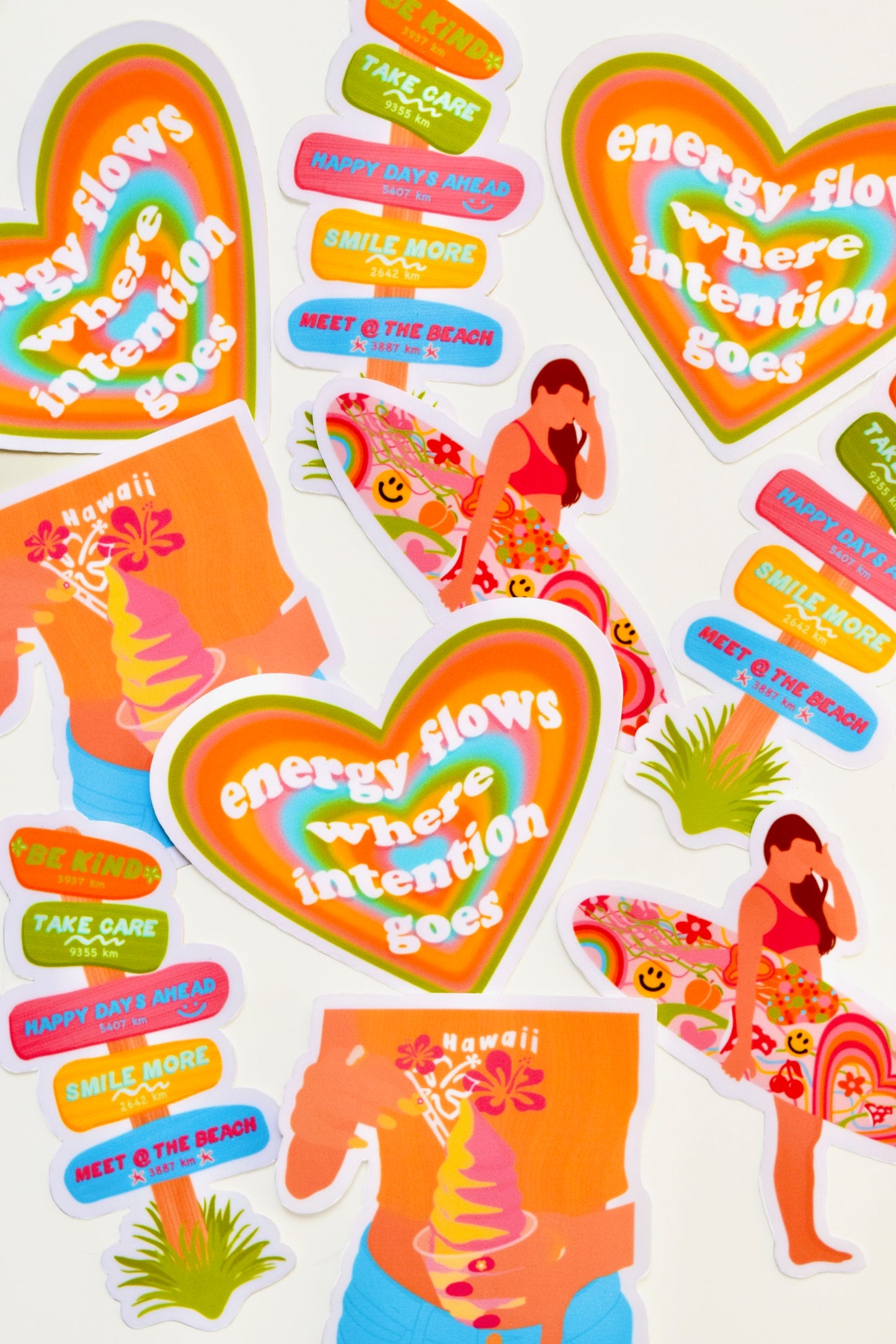 "ENERGY FLOWS WHERE INTENTION GOES" HEART VINYL STICKER