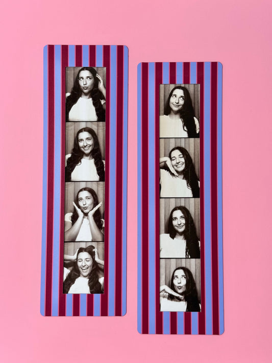 "RUBY BLUE STRIPES" VINTAGE PHOTOBOOTH FRAME MAGNET