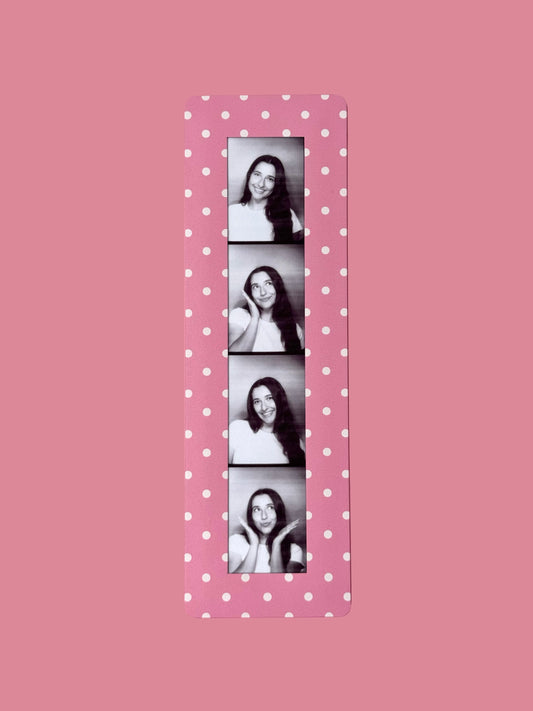 "PINK POLKA DOT" VINTAGE PHOTOBOOTH FRAME MAGNET