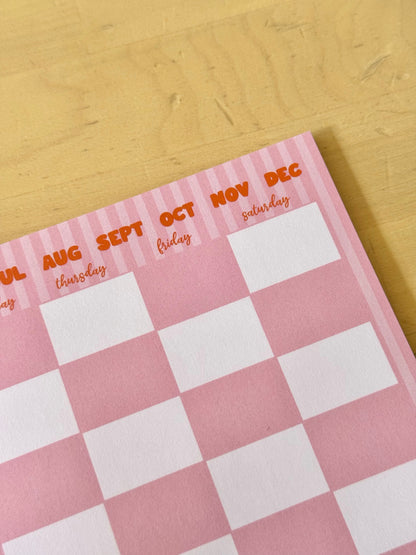 PEACHY MONTHLY CALENDAR NOTEPAD