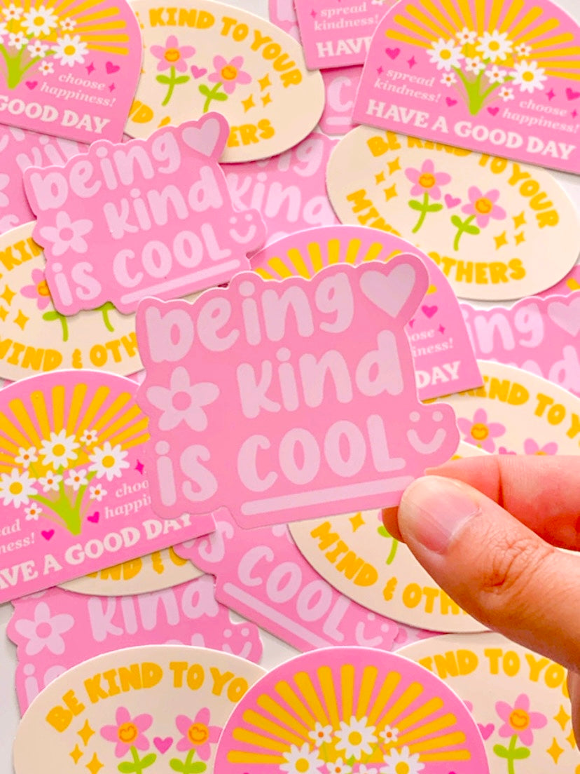 BEING KIND IS COOL VINYL STICKER