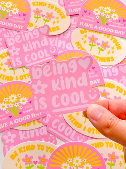 BEING KIND IS COOL VINYL STICKER