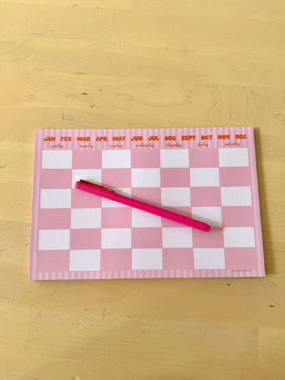 PEACHY MONTHLY CALENDAR NOTEPAD