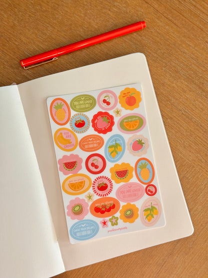 "FRUIT AFFIRMATIONS" STICKER SHEET
