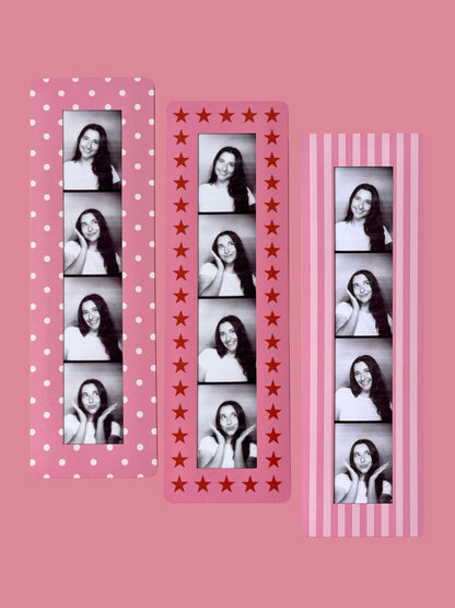 PRETTY PINK - VINTAGE PHOTOBOOTH FRAME MAGNETS - SET OF 3