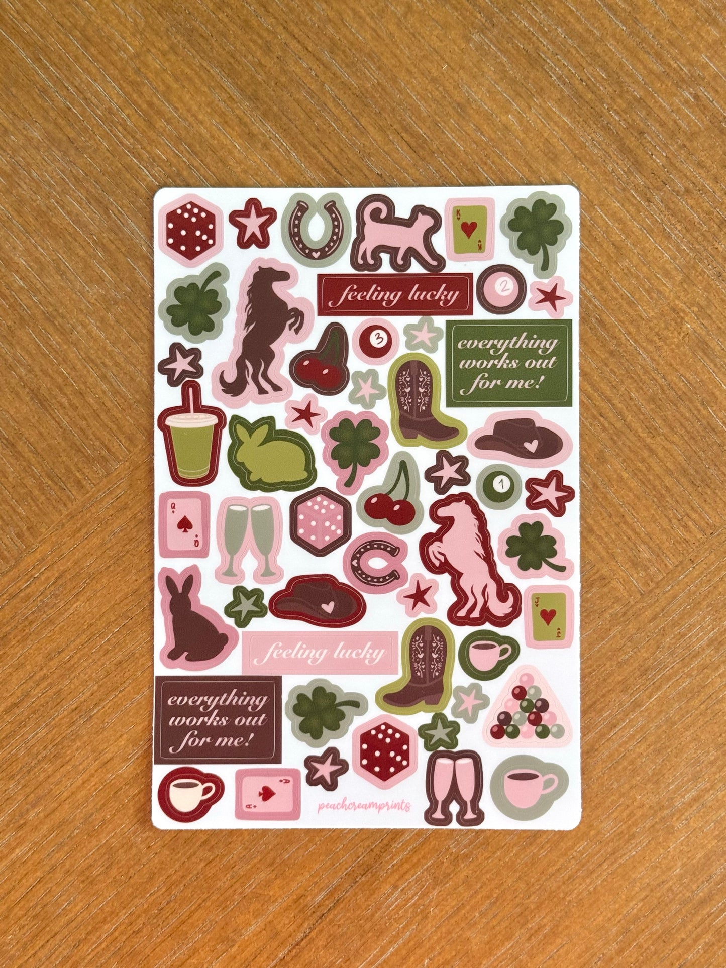 "LUCKY GIRL" STICKER SHEET