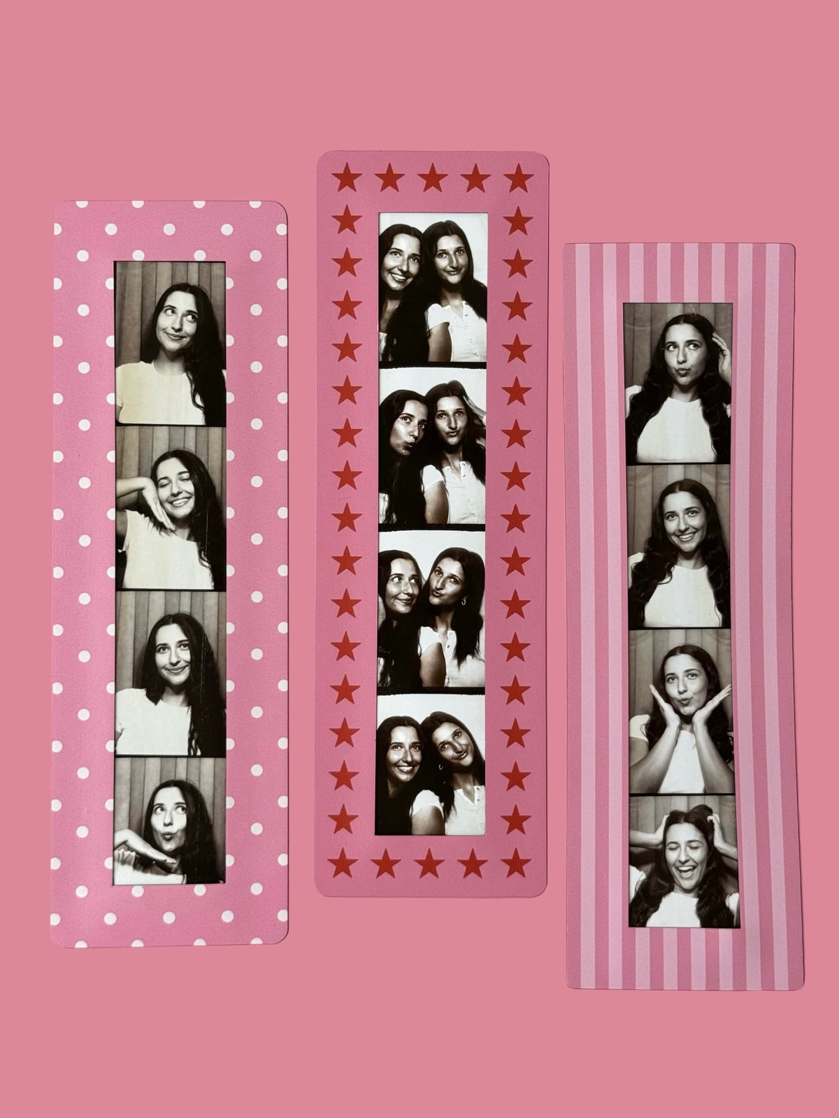 PRETTY PINK - VINTAGE PHOTOBOOTH FRAME MAGNETS - SET OF 3