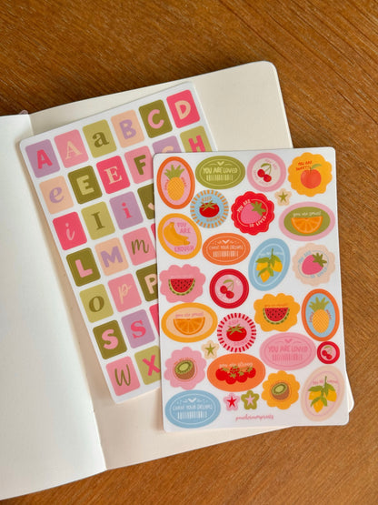 "FRUIT AFFIRMATIONS" STICKER SHEET