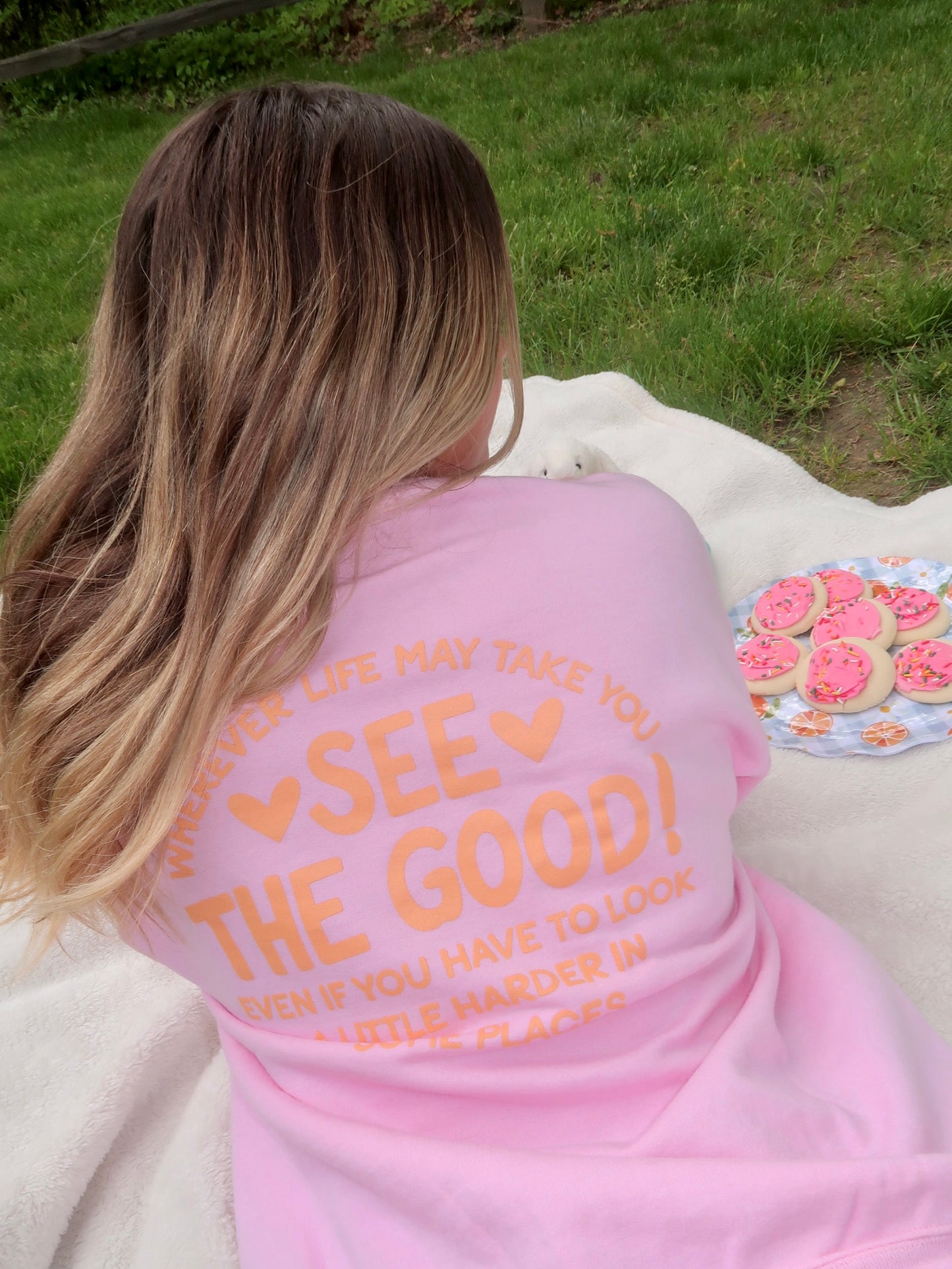 SEE THE GOOD PINK CREWNECK