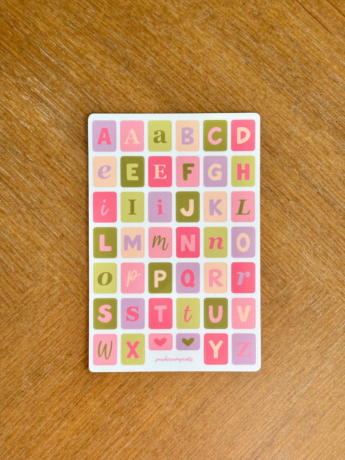 "TULIP FIELDS" ALPHABET LETTER STICKER SHEET