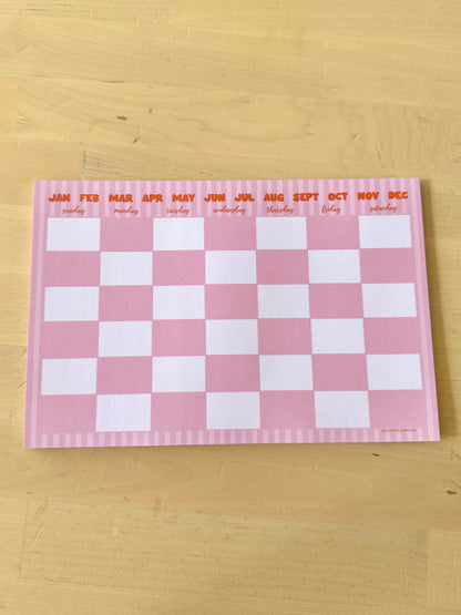 PEACHY MONTHLY CALENDAR NOTEPAD