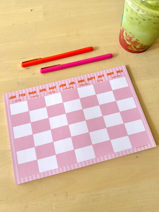 PEACHY MONTHLY CALENDAR NOTEPAD