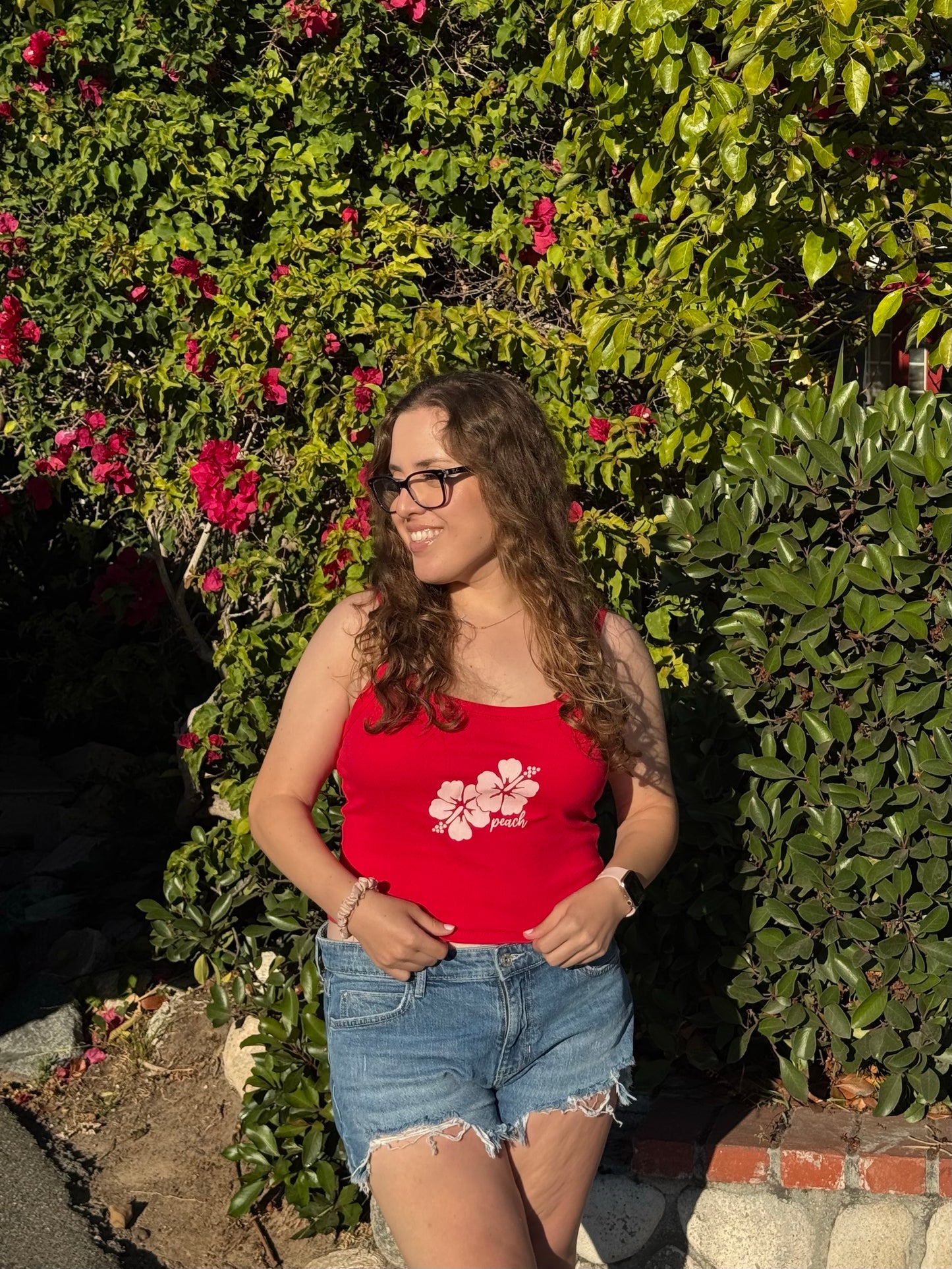 HIBISCUS TANK - CHERRY RED