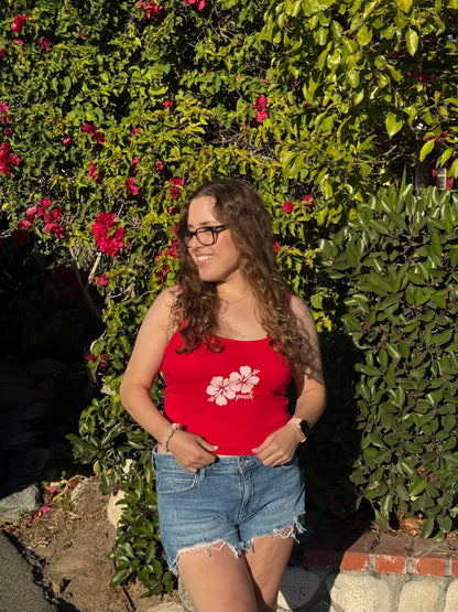 HIBISCUS TANK - CHERRY RED