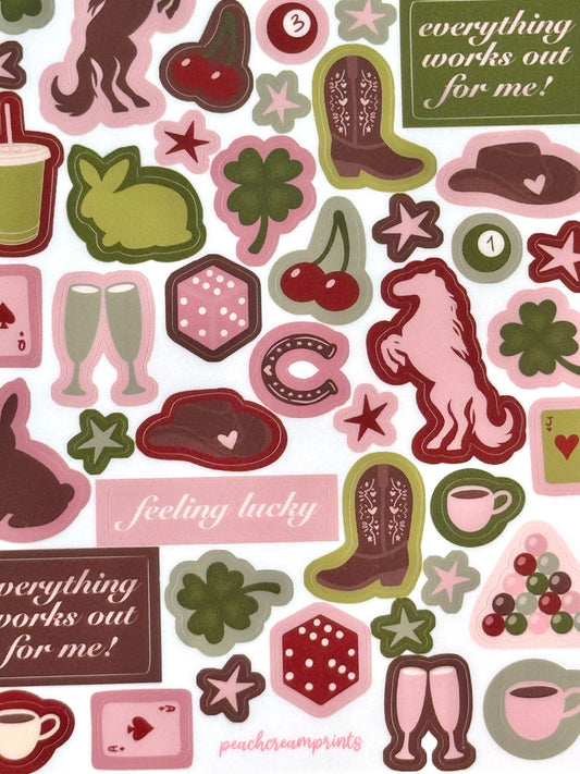 "LUCKY GIRL" STICKER SHEET