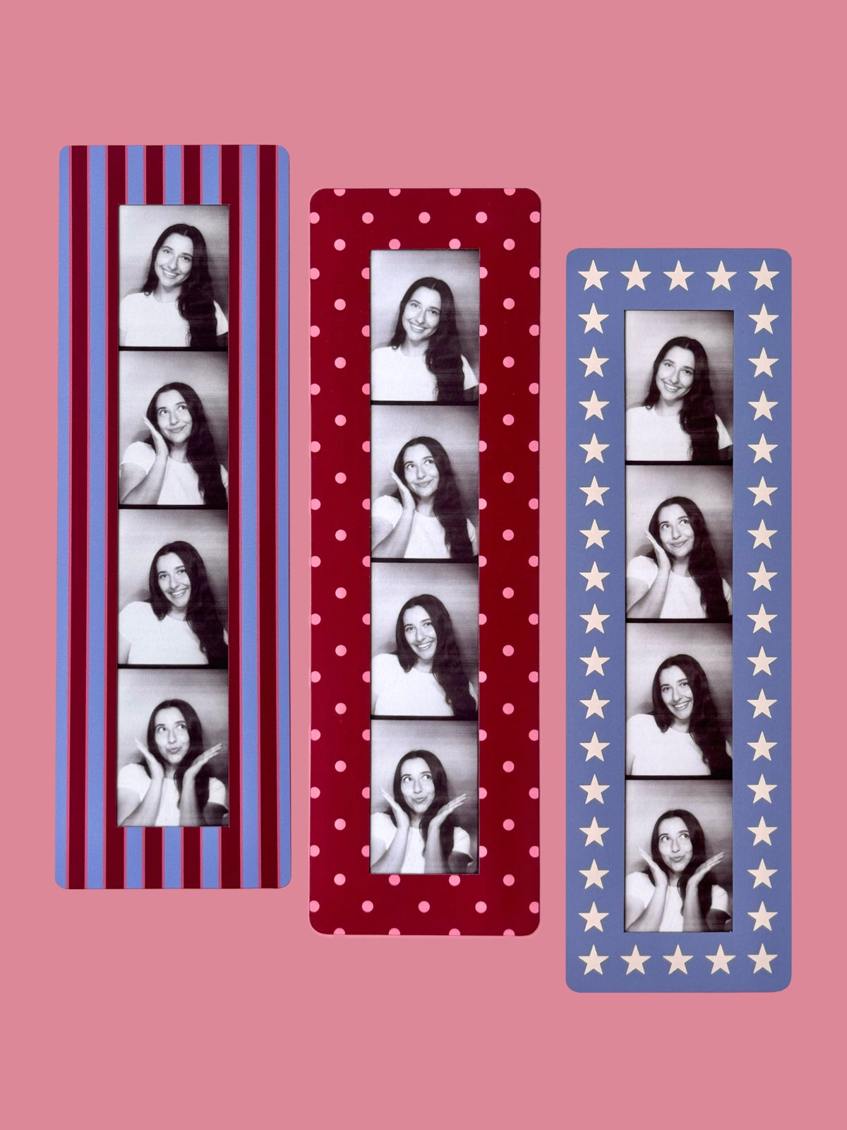RUBY BLUE - VINTAGE PHOTOBOOTH FRAME MAGNETS - SET OF 3