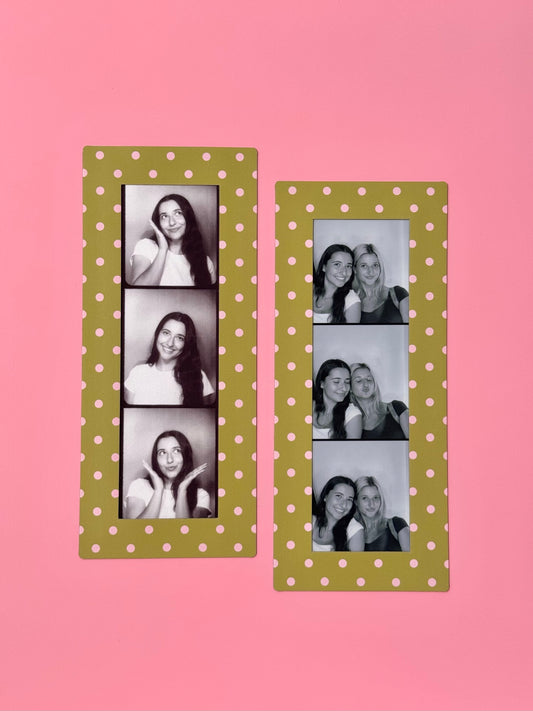 "OLIVE POLKA DOT" DIGITAL PHOTOBOOTH FRAME MAGNET