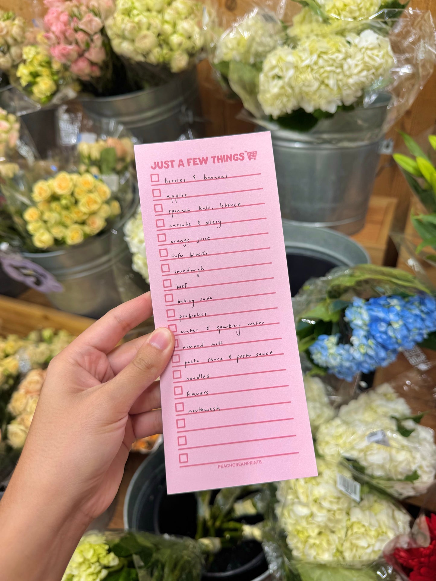 "JUST A FEW THINGS" PINK GROCERY LIST NOTEPAD