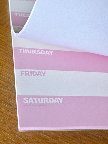 STRAWBERRY VANILLA STRIPED WEEKLY PLANNER NOTEPAD