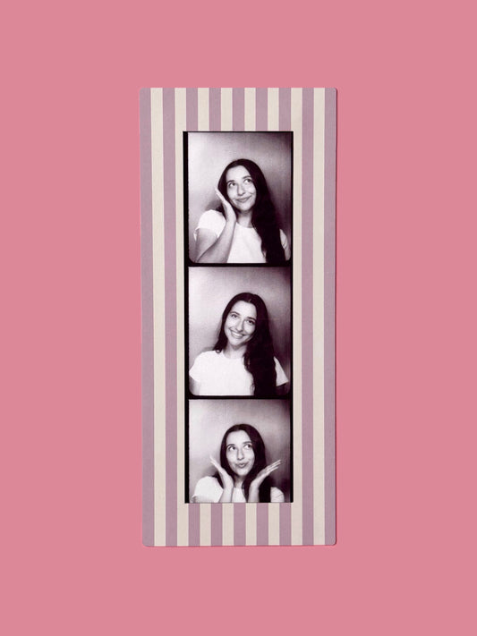 "LAVENDER STRIPES" DIGITAL PHOTOBOOTH FRAME MAGNET
