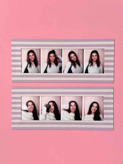 "LAVENDER STRIPES" DIGITAL PHOTOBOOTH FRAME MAGNET