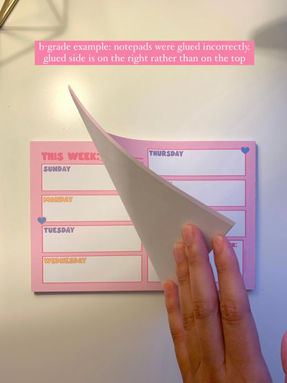 OOPSIE PINK WEEKLY PLANNER NOTEPAD