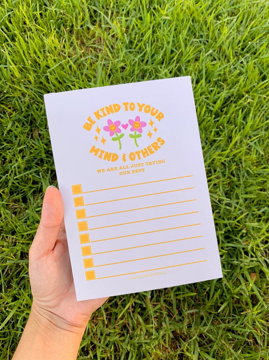 BE KIND CHECKLIST NOTEPAD