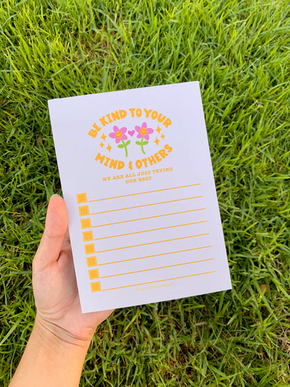 OOPSIE BE KIND TO YOUR MIND CHECKLIST NOTEPAD