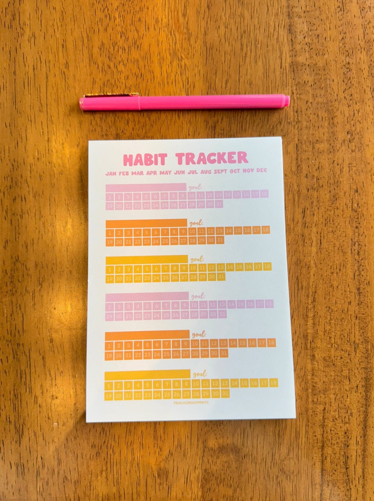 Tracker Notepage MONTHLY HABIT TRACKER NOTEPAD – peachcreamprints